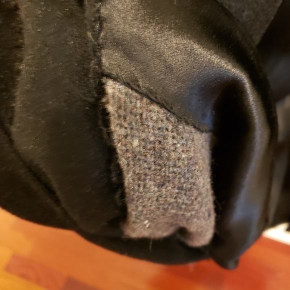 VINTAGE 1930s Wool Felted Wool Coat & Fur Collar Lg Black & White EUC - Picture 11 of 16